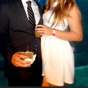 Drop waist white bubble dress